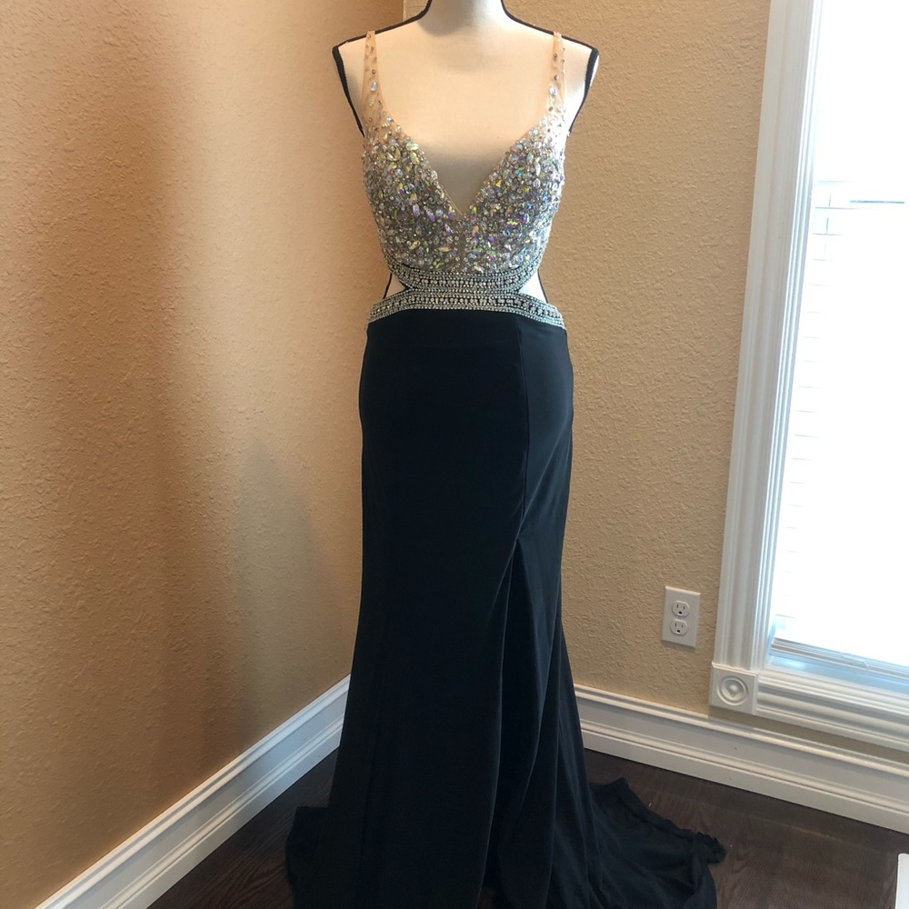 Black formal dress with sequin